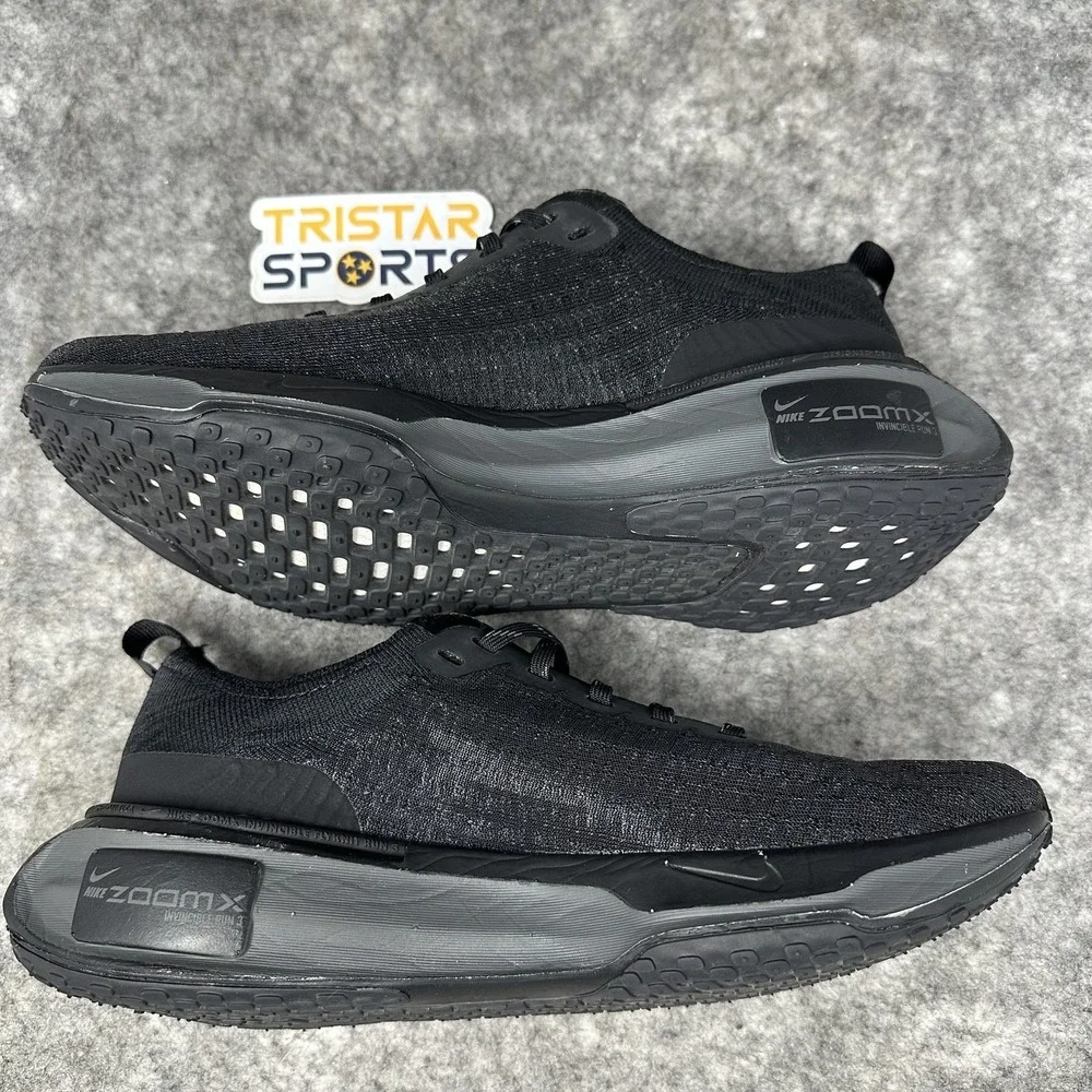 Nike ZoomX Invincible Run 3 Shoes Mens Size 7.5 Black Flyknit Running Sneakers
